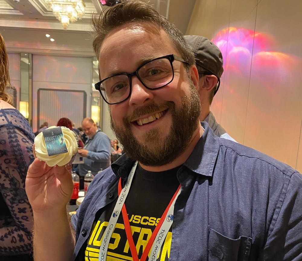 Me with my book cake